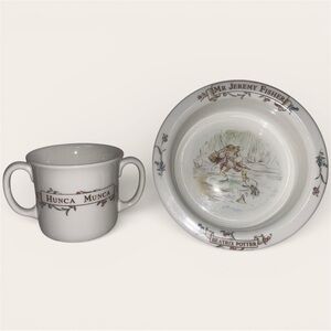 Vintage Royal Albert Beatrix Potter Dish & Mug Jeremy Fisher Hunca Munca
